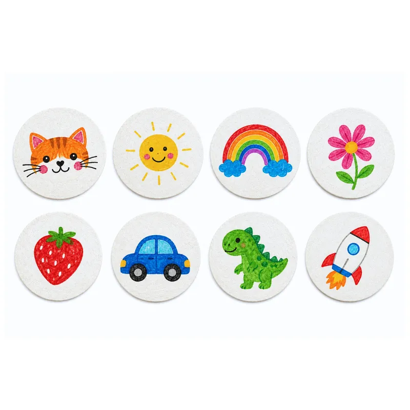 Magiczny Papier Do Malowania 3D Krążki Z Pulpy Drzewnej DIY 20 szt. 6cm