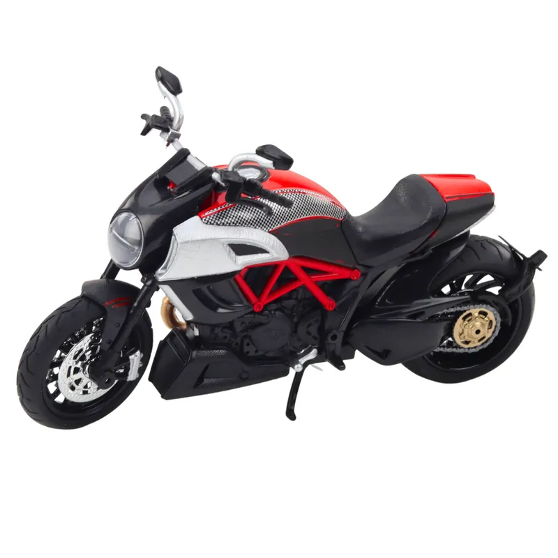 Motocykl Sportowy Metalowy Światła Dźwięki Złote Czerwone Elementy 1:12