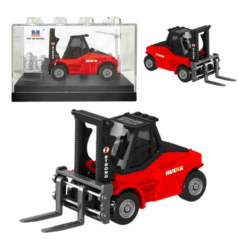 Wózek Widłowy Metalowy Model Kolekcjonerski Huina 1:80 - Czerwony