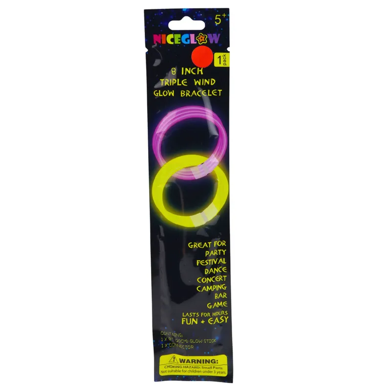 Potrójna Bransoletka Fluorescencyjna Świecąca W Ciemności Neon Stick