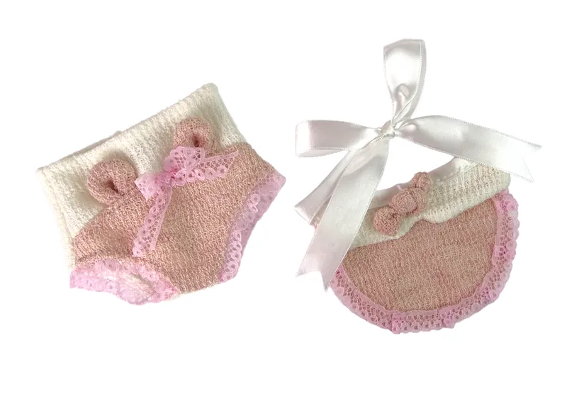 Lalka Słodki Bobas Sweter Czapeczka 30 cm - Różowa
