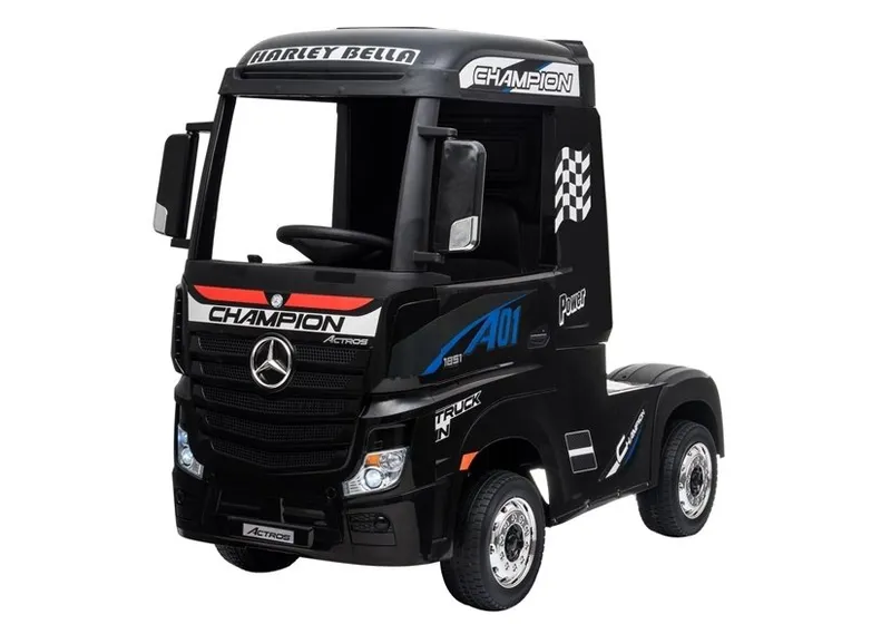 Auto MERCEDES Actros Lakierowany Ciężarówka Dla Dzieci Pilot LED MP4 - Czarny