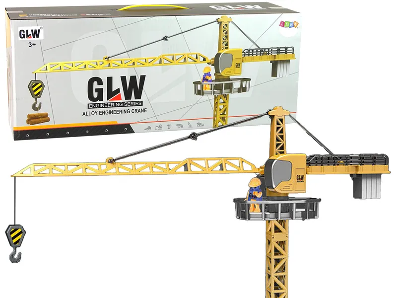 Pojazd Budowlany Żuraw Dźwig 95 cm - Żółty