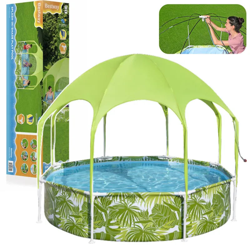 Basen Ogrodowy Stelażowy Dla Dzieci 244 cm X 51 cm BESTWAY 56432 - Zielony