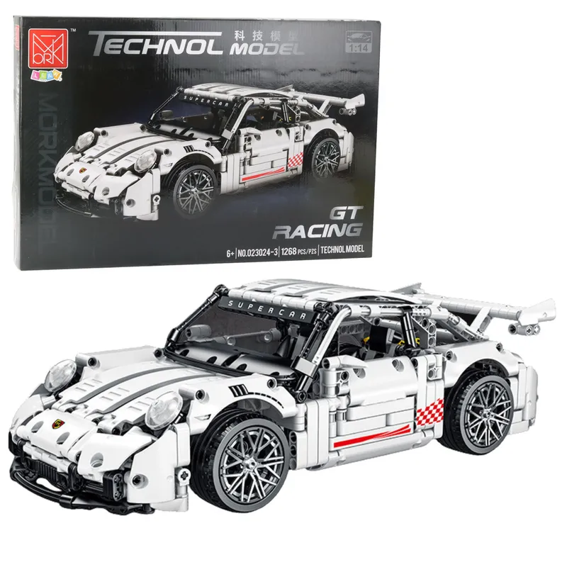 Klocki Konstrukcyjne Samochód GT Racing 1:14 1268 el - Biały