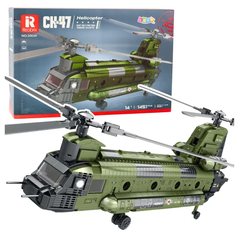 Zestaw Klocków Konstrukcyjnych Helikopter Wojskowy CH-47 Chinook 1451 el