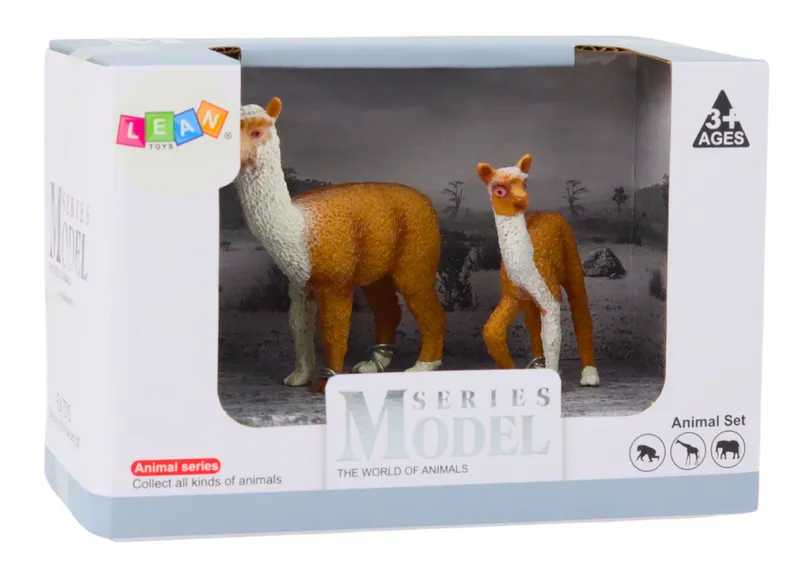 Figurka Dorosła Lama 8 cm Z Młodą Lamą 6 cm Zwierzęta Świata