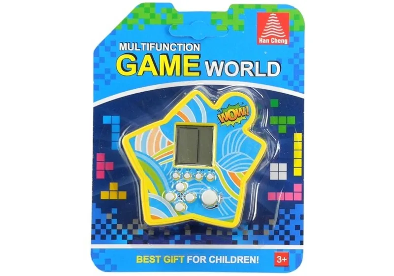 Gra Elektroniczna Kieszonkowa Tetris Gwiazdka - Żółty