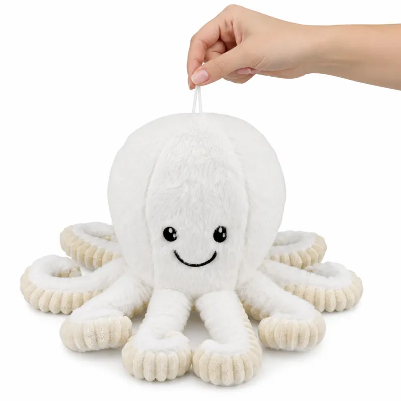 Pluszowa Ośmiornica Maskotka Przytulanka Z Przyssawką 16 cm - Biała