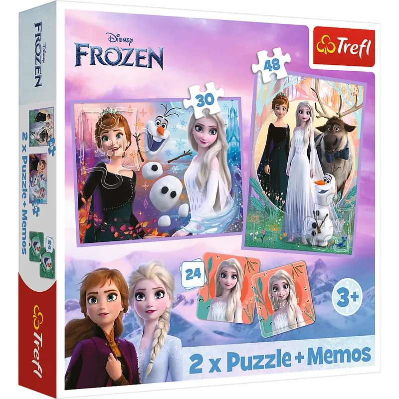 Puzzle + MEMOS - 2w1 (30,48) - Księżniczki W Swojej Krainie - DISNEY Kraina Lodu - TREFL 93335