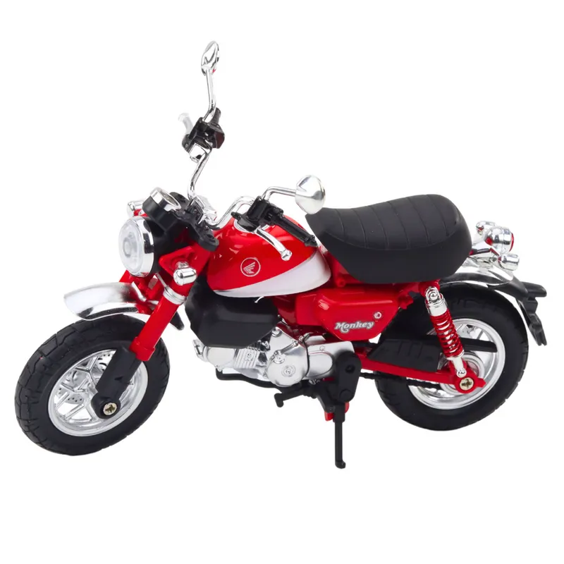Motocykl Retro Klasyczny Metalowy Światła 1:12 - Czerwony