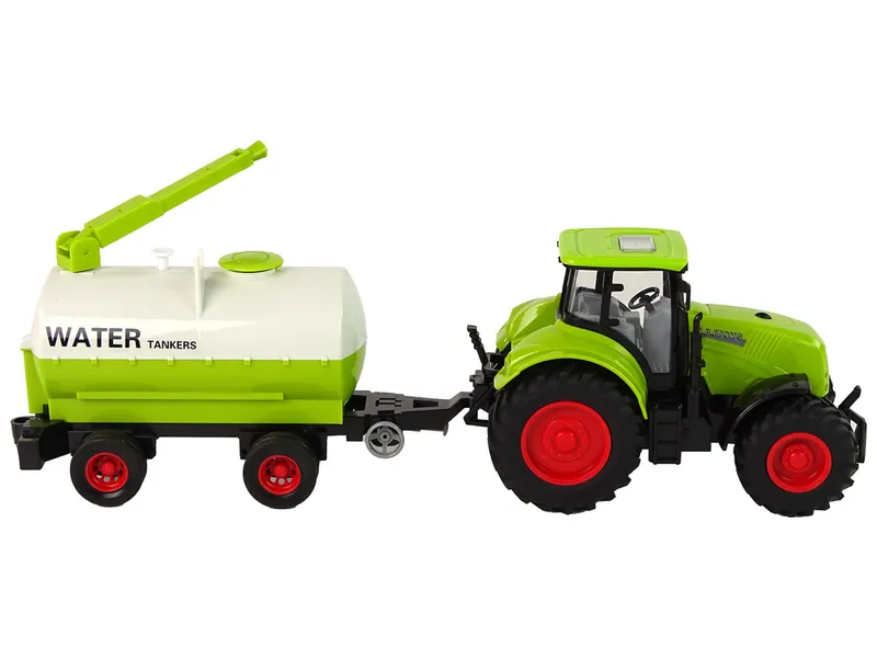 Traktor Z Przyczepą Duże Koła Farma - Zielony