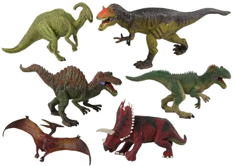 Duży Zestaw Dinozaurów 6 Sztuk Figurka Dinozaur Prehistoryczne Okazy
