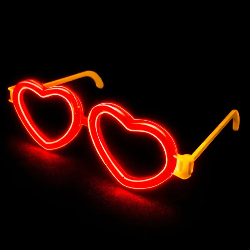 Okulary Fluorescencyjne Serca Świecące W Ciemności Stick Neon - Czerwone