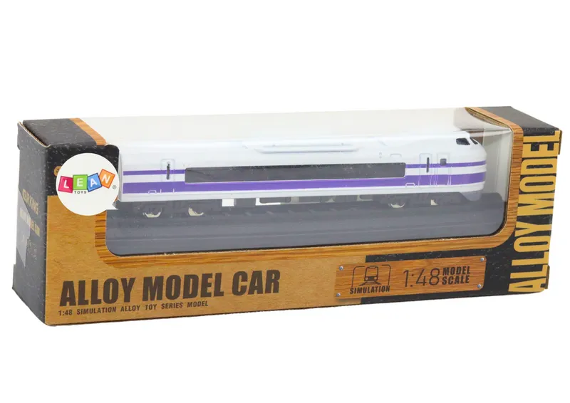 Model Kolekcjonerski Pociąg Wagon 1:48 Metalowy - Biało-Fioletowy