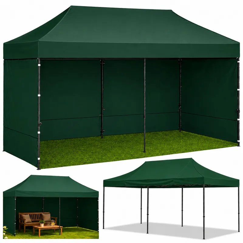 Namiot Ekspresowy Ogrodowy Cateringowy Pawilon Handlowy 3x6 m - Zielony