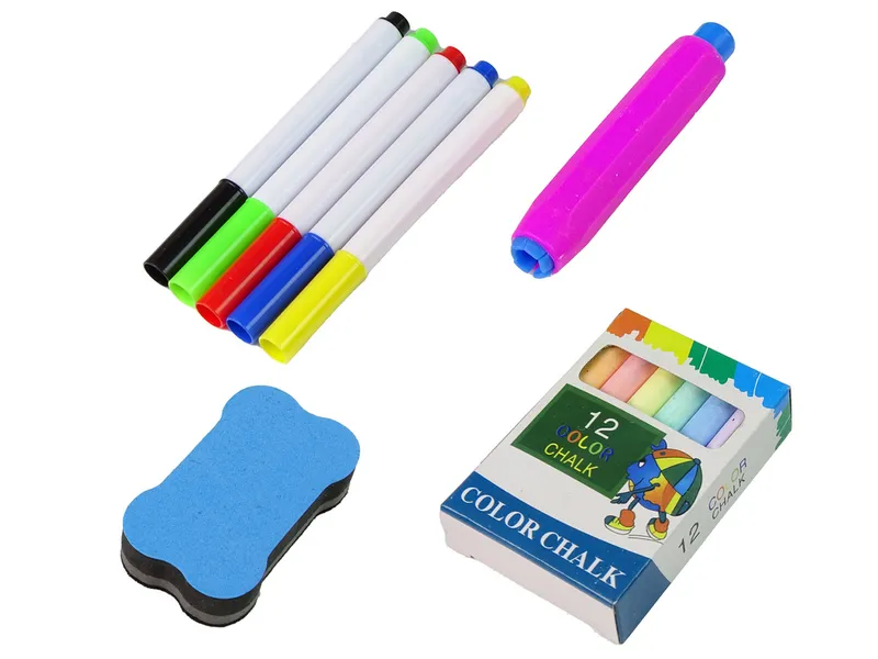 Tablica Edukacyjna 2 w 1 Kredy Pisaki - Niebieska