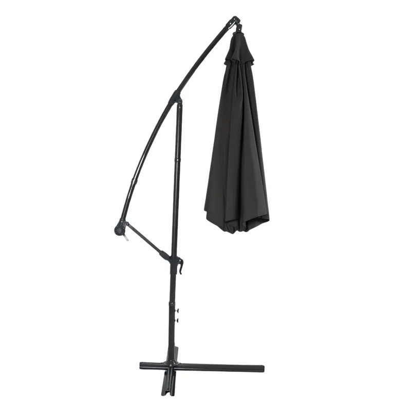 Parasol Ogrodowy Boczny Z Regulacją Pochyłu 350 x 250cm Antracyt