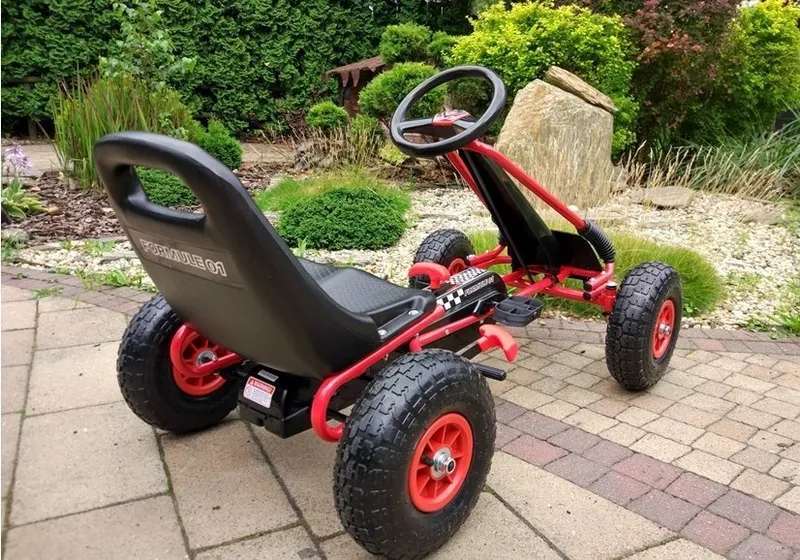 Gokart A-15 Pompowane Koła - Czerwony