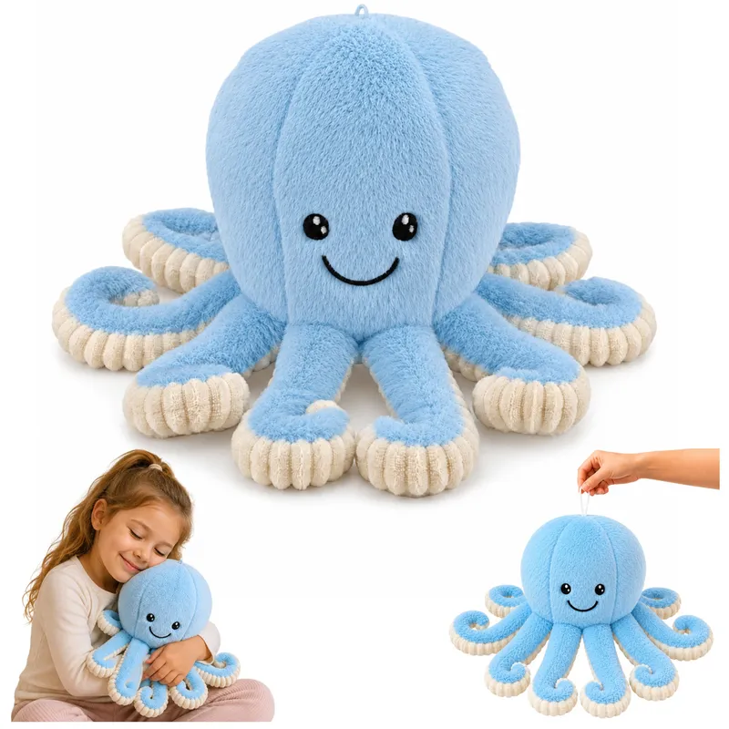 Pluszowa Ośmiornica Maskotka Przytulanka Sprężyste Macki 50 cm - Niebieska