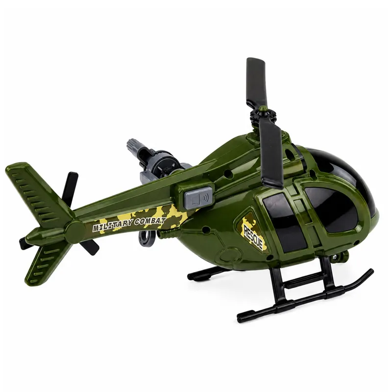 Helikopter Wojskowy Militarny Z Hakiem Światła Dźwięki - Zielony
