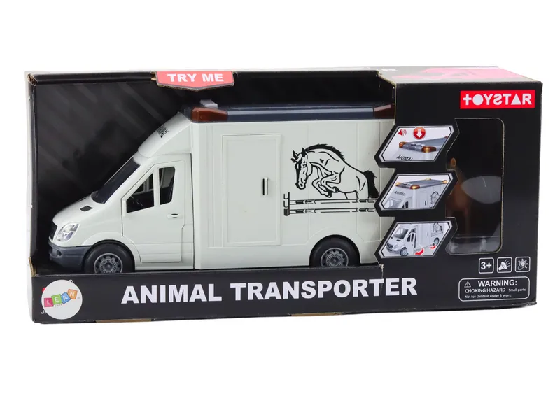 Auto Transporter Koni Otwierane Drzwi Światło Dźwięk - Biały