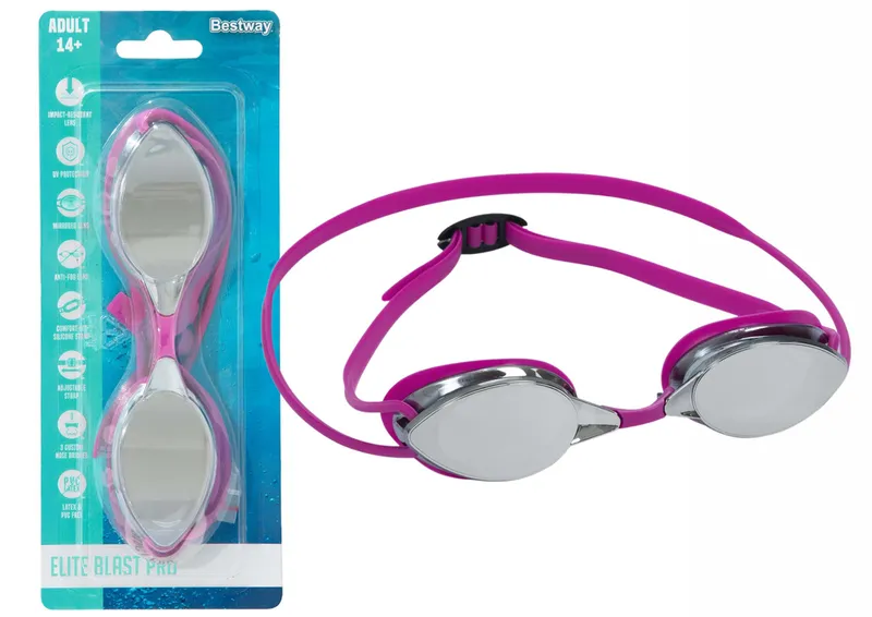 Okulary Do Pływania Lustrzane BESTWAY 21066 - Różowe