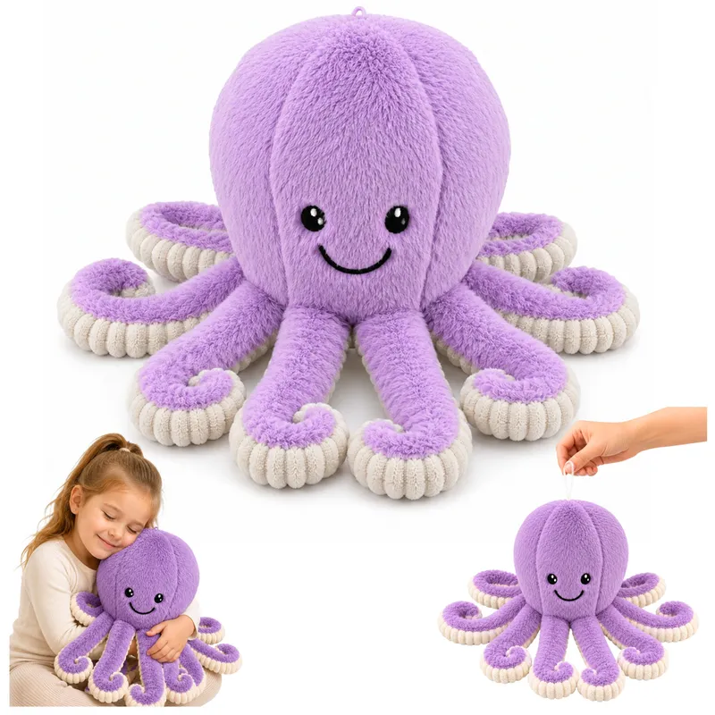 Pluszowa Ośmiornica Maskotka Przytulanka Sprężyste Macki 50 cm - Fioletowa