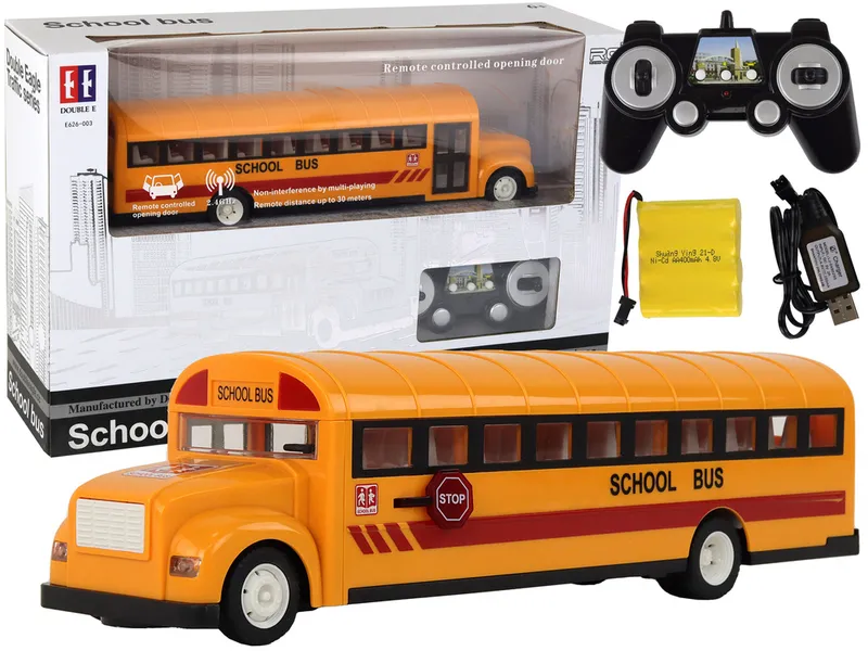Autobus Szkolny Zdalnie Sterowany R/C Otwierane Drzwi - Żółty