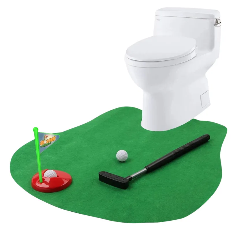 Zestaw Gra Zręcznościowa Golf Toaletowy Mata Kij Piłki Zawieszka Na Drzwi