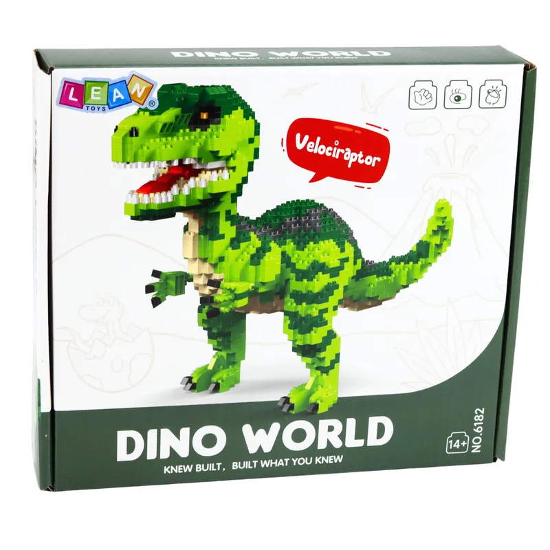 Zestaw Klocki Konstrukcyjne Dinozaur Velociraptor Figurka 3D 1457 el