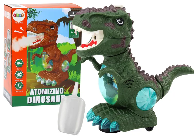 Dinozaur Tańczący Czujnik Przeszkód Światła Dźwięki - Zielony
