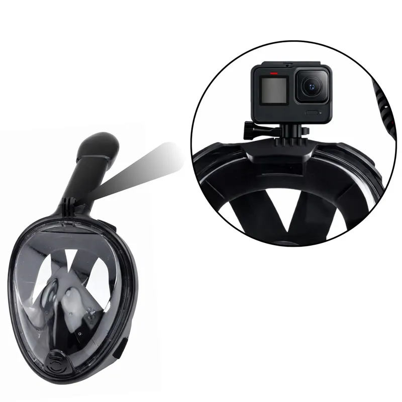 Maska Do Snorkelingu Nurkowania Pełnotwarzowa System AntiFog L/XL - Czarna