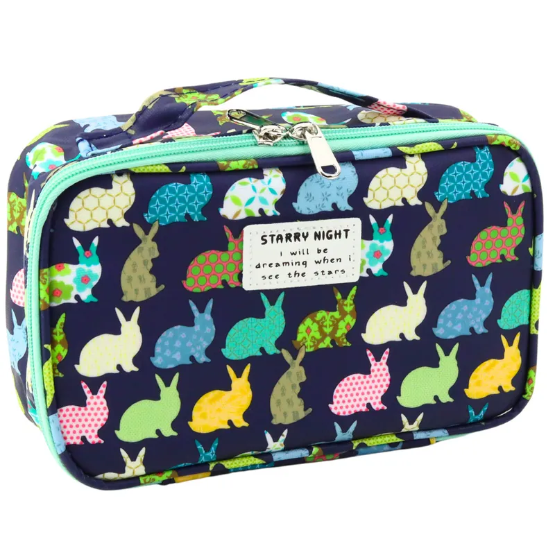 Piórnik Szkolny Organizer Kosmetyczka Dodatkowa Kieszonka 22,5cm - Granatowy