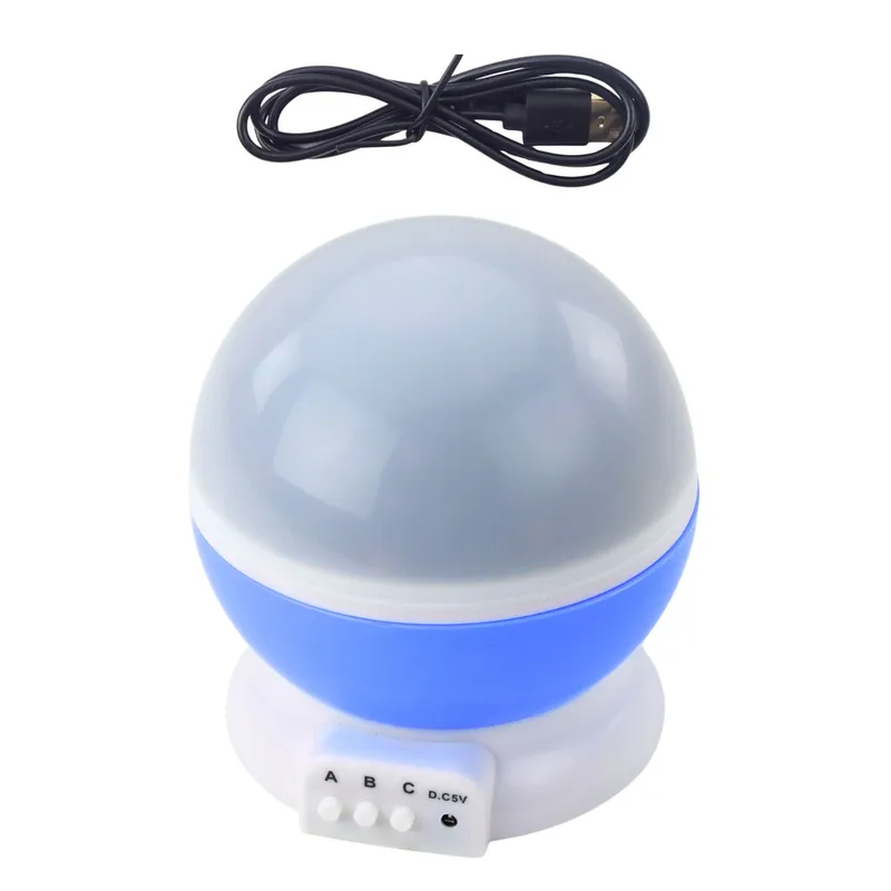Projektor Gwiazd Obrotowy 360° LED Lampka Nocna - Niebieski