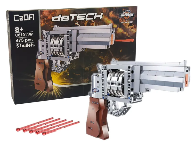 Rewolwer Pistolet Z Klocków 475 Elementów CADA 5 Pocisków