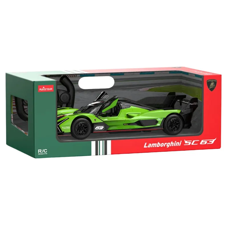 Auto Wyścigowe LAMBORGHINI SC63 Zdalnie Sterowane RC Rastar 1:14 - Zielone