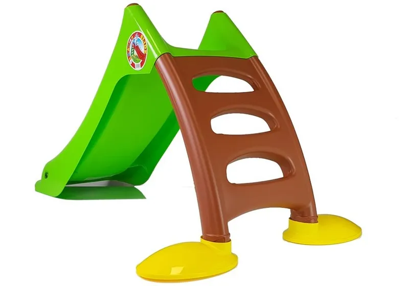 Zjeżdżalnia Ogrodowa Z Drabinką Dla Dzieci 424 130 cm - Zielono-Brązowa