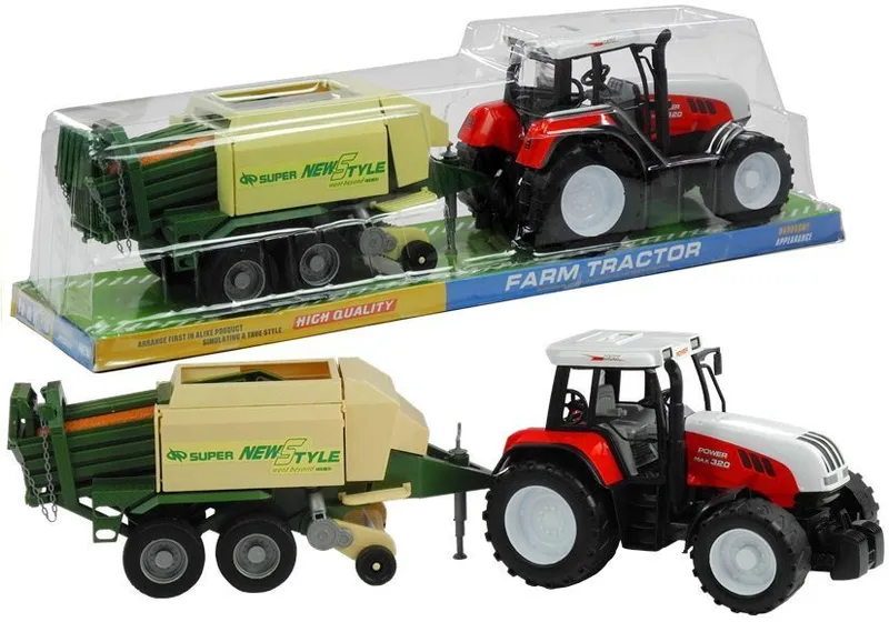 Duży Traktor Z Przyczepą Maszyna Rolnicza 65 cm
