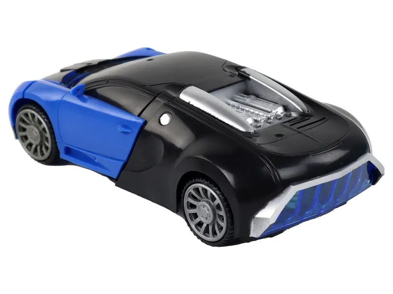 Samochód-Robot 2w1 Bugatti Efekty Świetlne - Niebieski