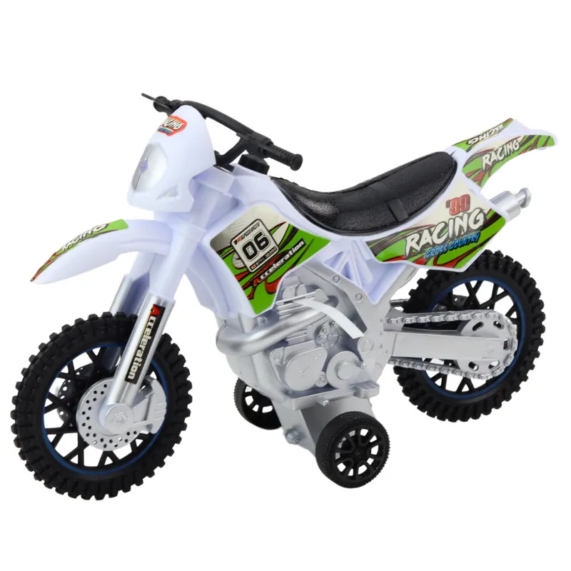 Motor Crossowy Off-Road Napęd Światła Dźwięki - Biały