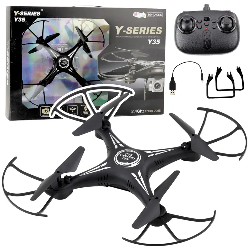 Dron Y-35 Zdalnie Sterowany Lekki Żyroskop Obrót 360° - Czarny