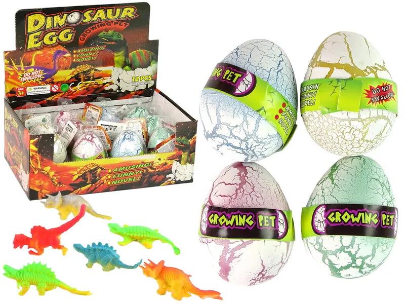 Wykluwające Się Magiczne Jajko Dinozaura Rosnące 6 cm - Białe