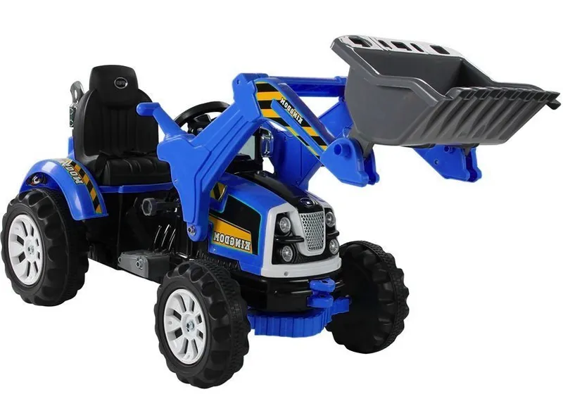 Traktor Na Akumulator Z Łyżką Koparka - Niebieski
