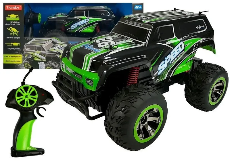 Terenowy JEEP Auto 1:18 R/C Zdalnie Sterowane 15 km/h - Zielone