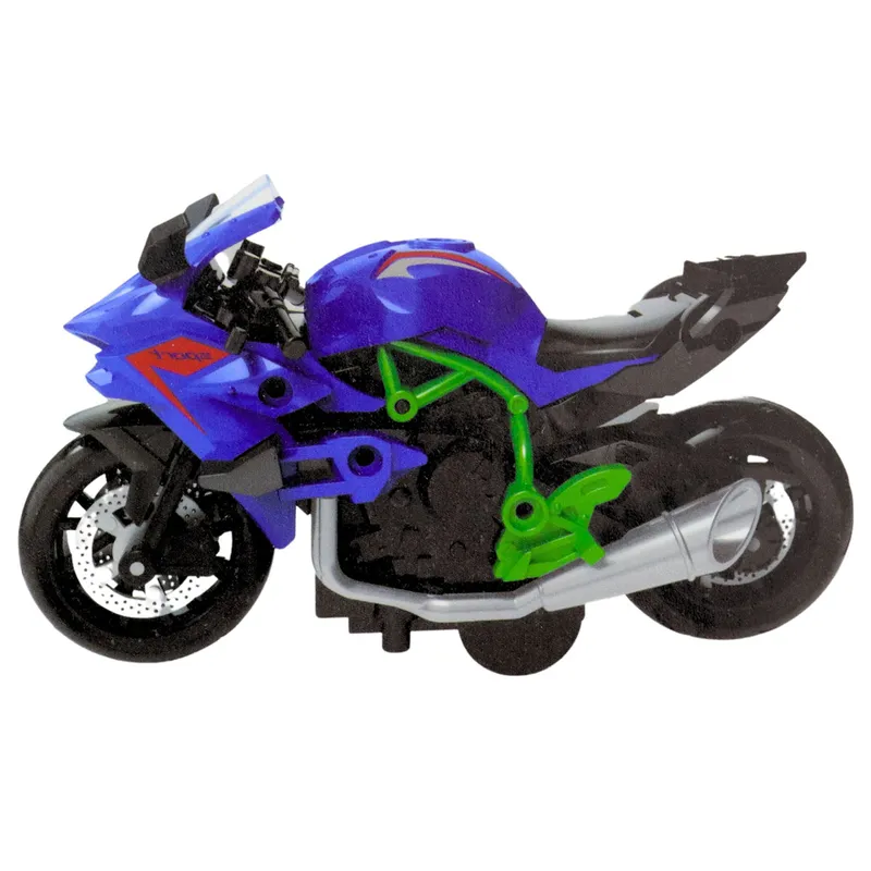 Motocykl Do Składania Skręcania Metal 1:14 DIY - Zielono-Niebieski