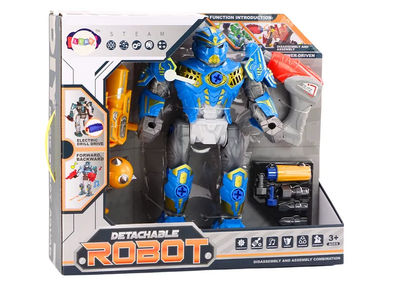 Robot Do Skręcania Broń Wiertarka Śrubokręt Światła Dźwięk - Niebieski