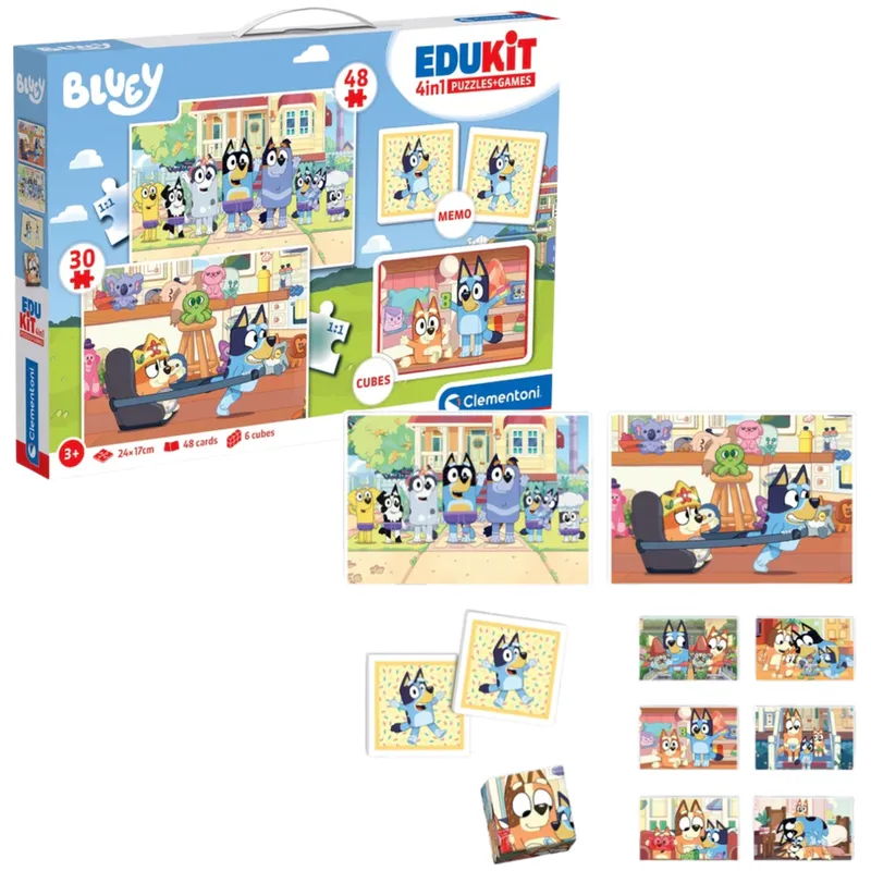 Zestaw Edukacyjny Puzzle Memo Klocki BLUEY CLEMENTONI 18320