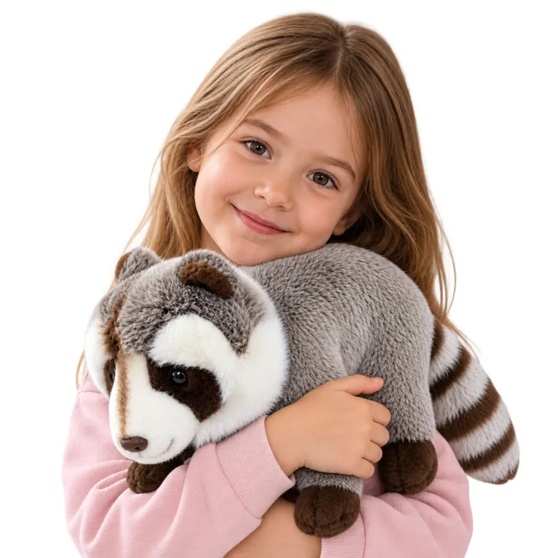 Pluszowy Szop Maskotka Przytulanka Realistyczny 45 cm - Szary