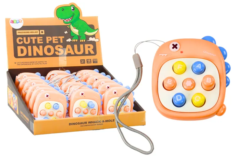 Gra Zręcznościowa Whack A Mole Literki Dinozaur - Pomarańczowa